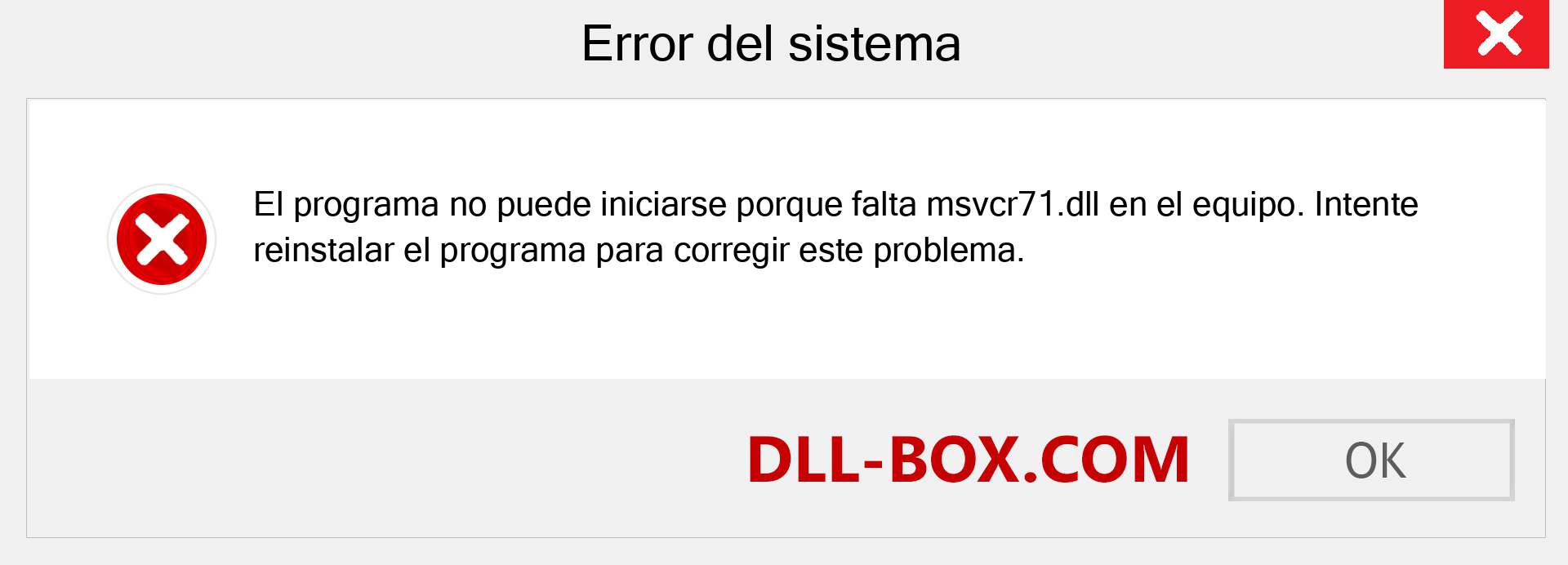 ¿Falta el archivo msvcr71.dll ?. Descargar para Windows 7, 8, 10 - Corregir msvcr71 dll Missing Error en Windows, fotos, imágenes